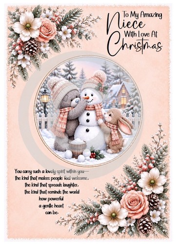 Christmas card for niece - card,